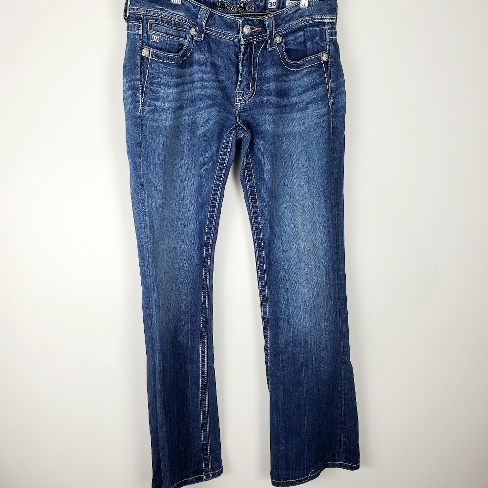 MISS ME BootCut Jeans Embroidered Embellished Cros